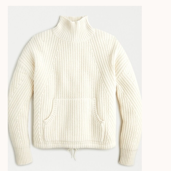 J.Crew Front Pocket Wool Turtleneck Sweater Ivory Cream XS - Picture 8 of 8